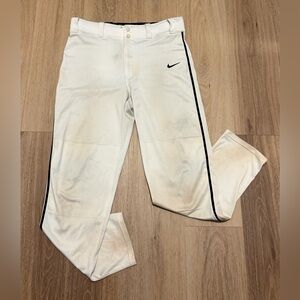Nike Men's White Baseball Pants Dri-Fit with Black Trim size Medium